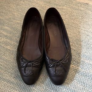 Chanel Quilted Aged Calfskin Ballet Flats